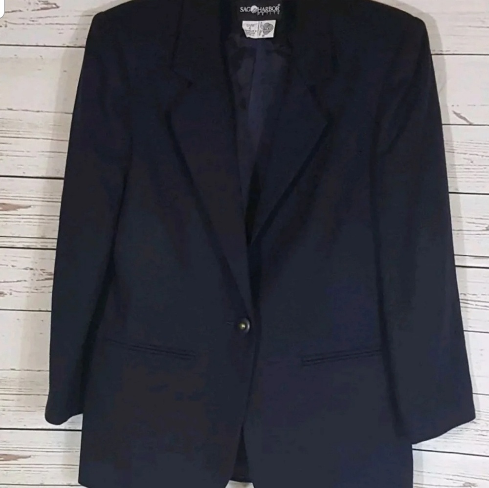 Sag Harbor Women Size 6 Petite Navy Wool Business